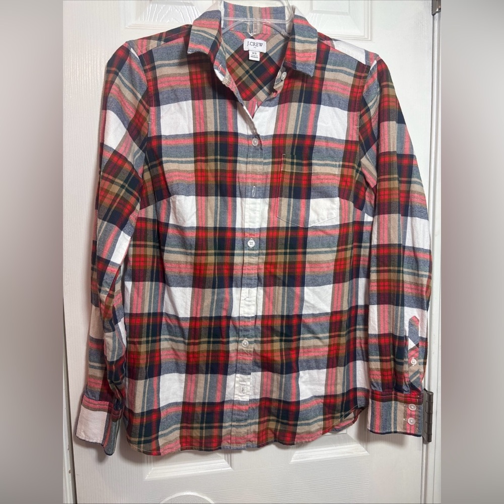 J. Crew women’s plaid Flannel shirt size XS multicolor.